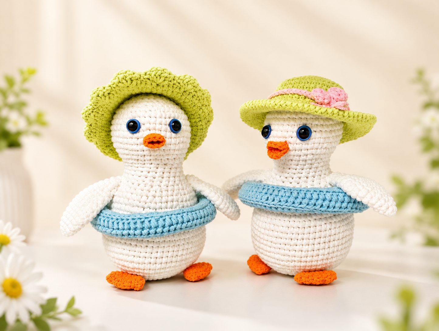 Crochet duck sample for workshop